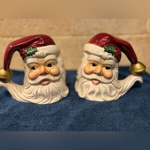 Fitz & Floyd Omnibus 1996 Vintage Christmas Santa Claus Salt Pepper Shakers l